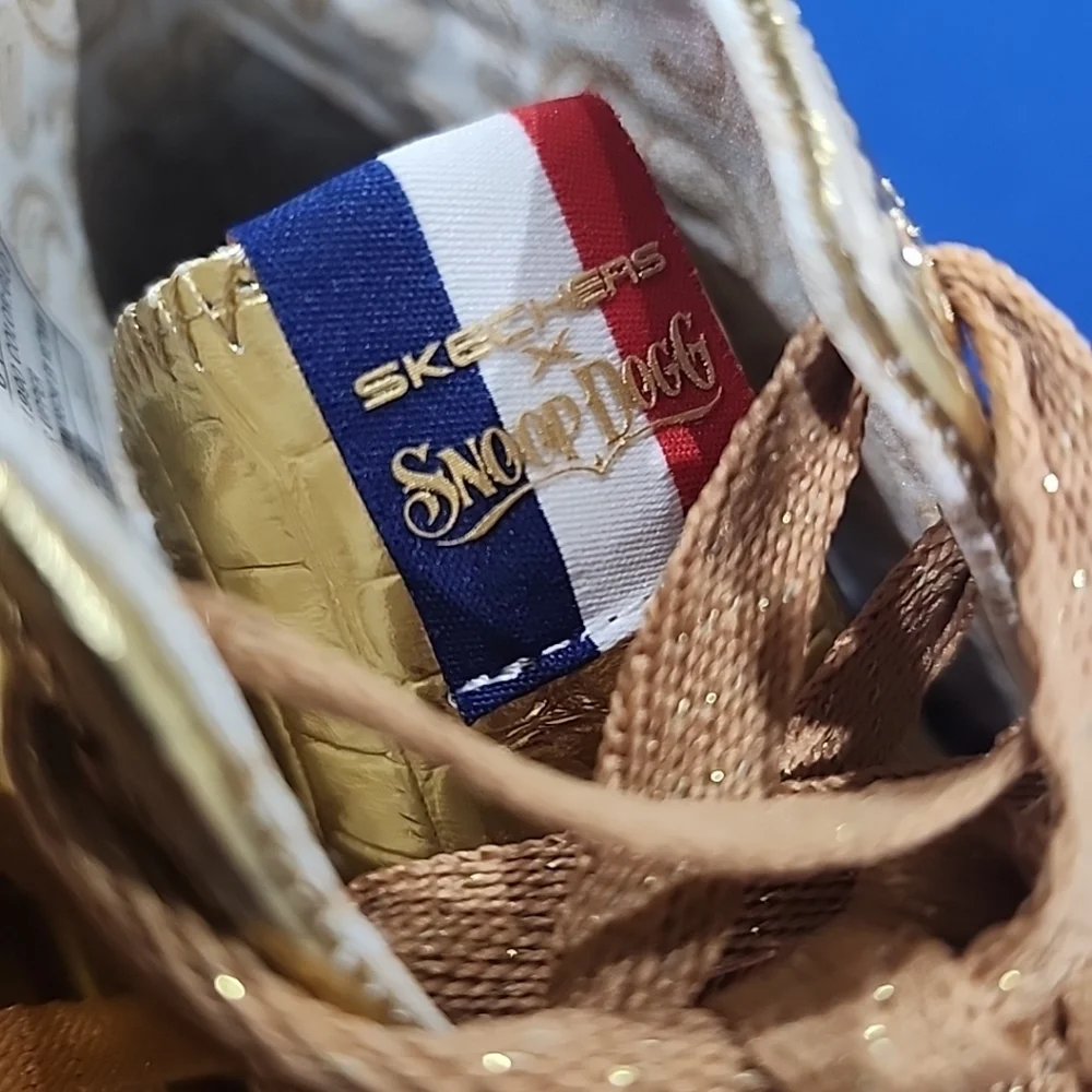 Skechers x Snoop Dogg (MENS 7 / W 8) Gold Medal Sneakers 2024 Collab Metallic - Picture 8 of 10